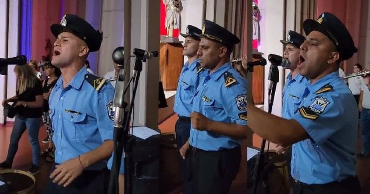 El viral del Vía Crucis en San Juan: los “policantantes” que emocionaron a todos