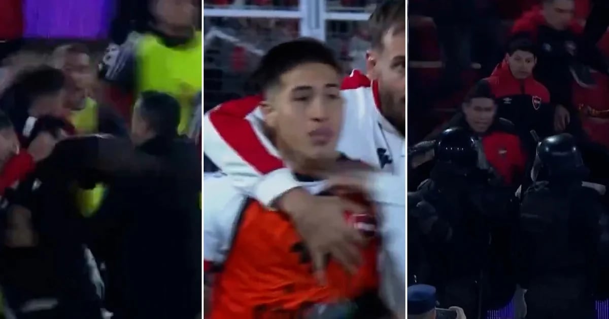 Golpes de puño entre los planteles, amenazas y un alambrado que cedió: así fue la batalla campal en Newell’s-Riestra por la Copa Argentina