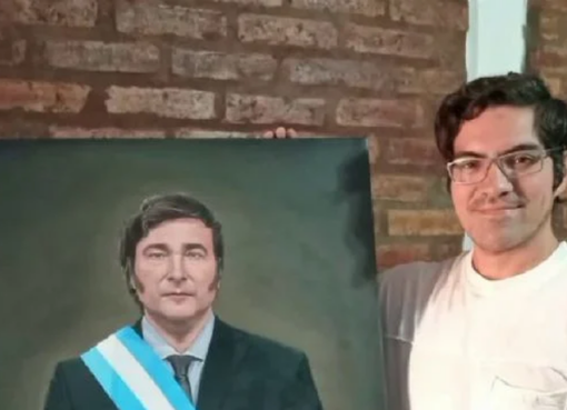 Un artista sanjuanino pintó un retrato de Javier Milei: “En él residen mis bendiciones”