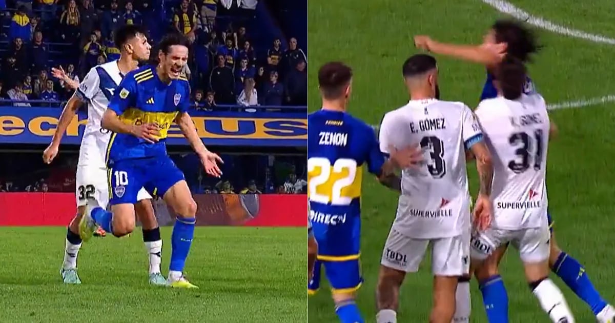 Polémico final en Boca-Vélez: la doble expulsión tras un codazo de Cavani y la furiosa declaración de Valentín Gómez