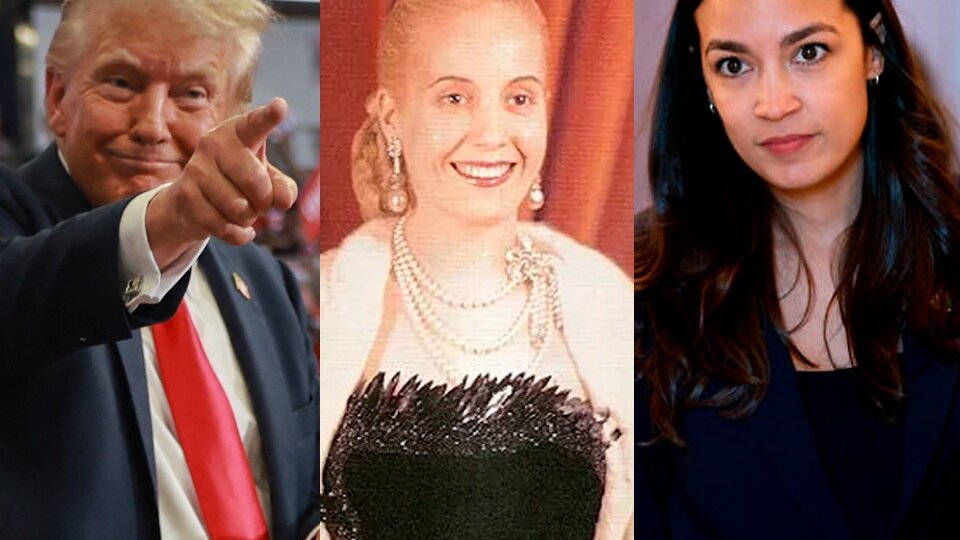 Trump comparó a una de sus más furiosas adversarias políticas con Eva Perón | Por qué vinculó a Alexandria Ocasio-Cortez con Evita