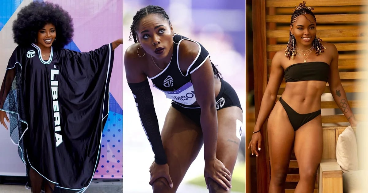 Quién es Ebony Morrison, la atleta de Liberia que causó furor por su look en la ceremonia de cierre de los Juegos Olímpicos