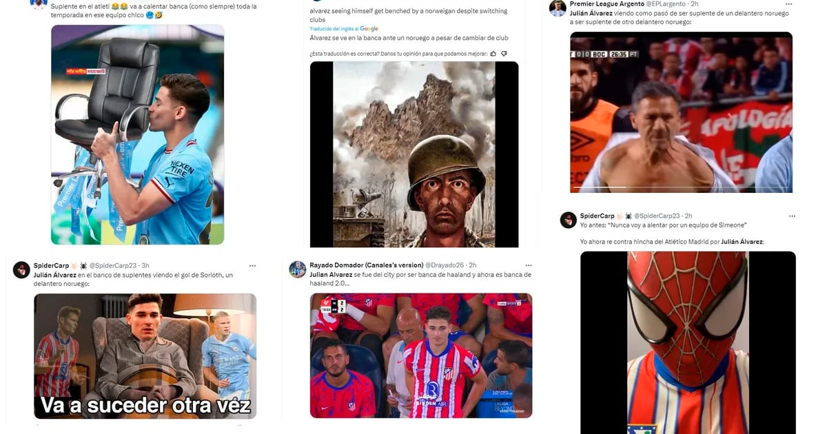 Los mejores memes del debut de Julián Álvarez en el Atlético de Madrid