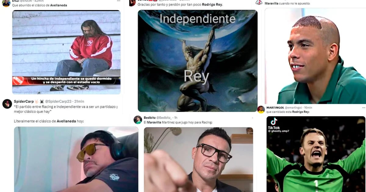 Estallaron los memes tras el empate entre Racing e Independiente: Rodrigo Rey en modo Neuer y los “9 jugadores” del Rojo, en el foco