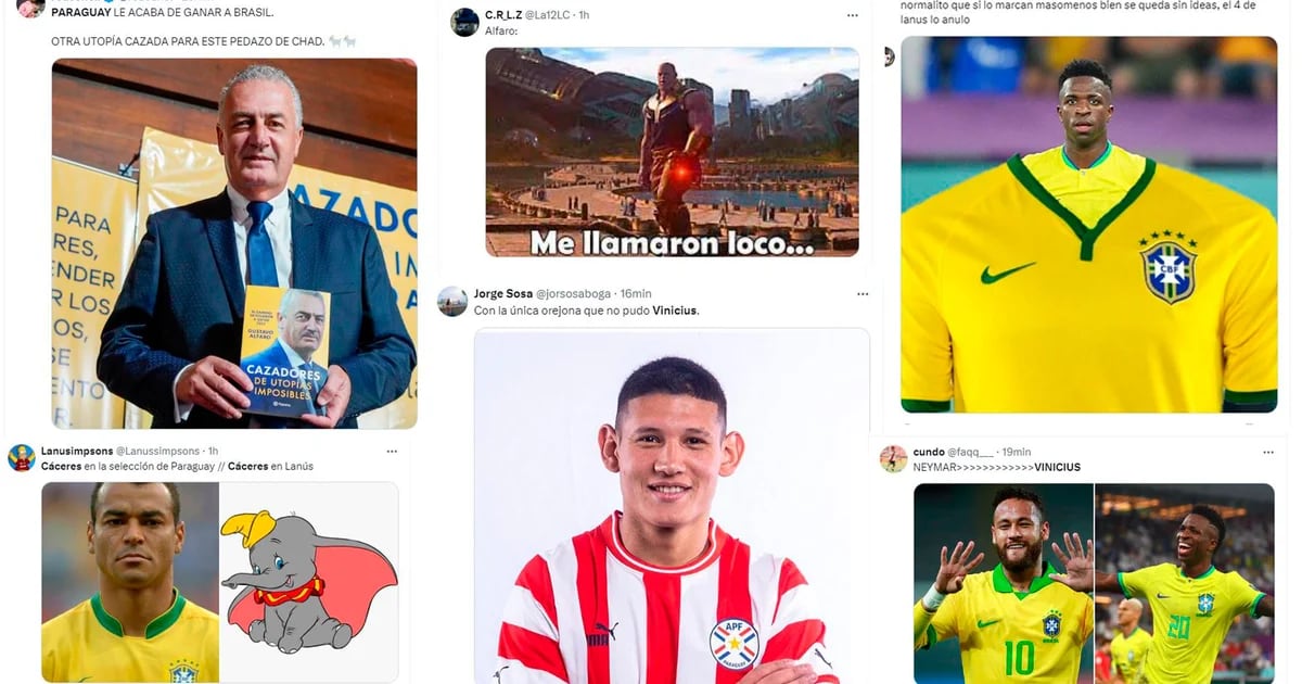 Los mejores memes de la derrota de Brasil ante Paraguay: del duelo Vinicius-Cáceres al “cazador de utopías” Alfaro