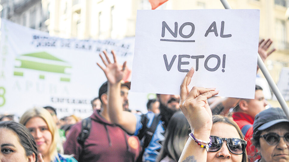 Una multitud contra los vetos de Milei