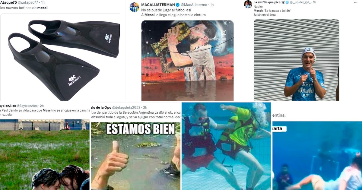 Los mejores memes del empate entre Argentina y Venezuela: el césped casi inundado fue el gran protagonista