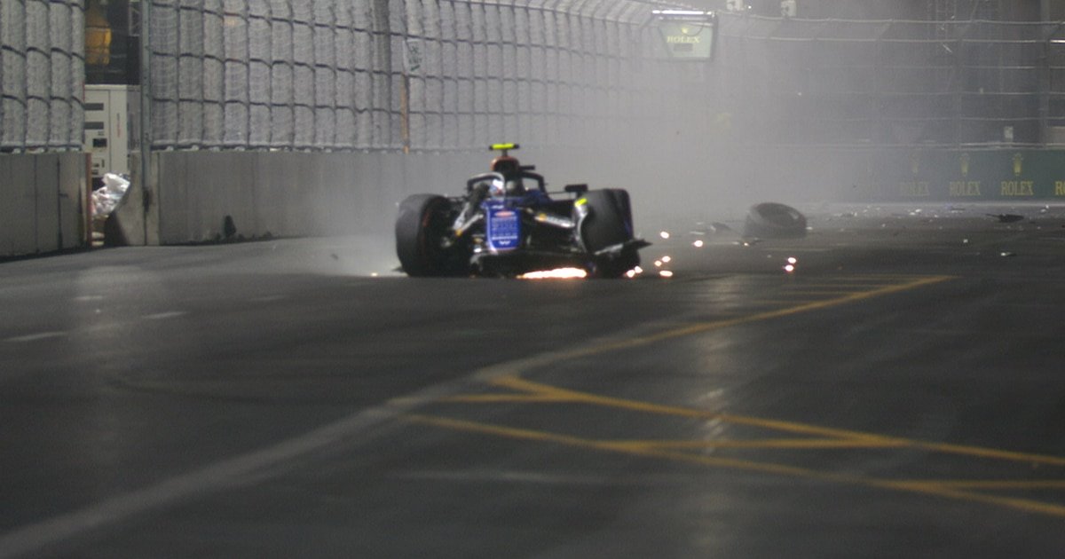 Así fue el choque de Franco Colapinto en la qualy del GP de Las Vegas que pone en riesgo su presencia en la carrera del domingo