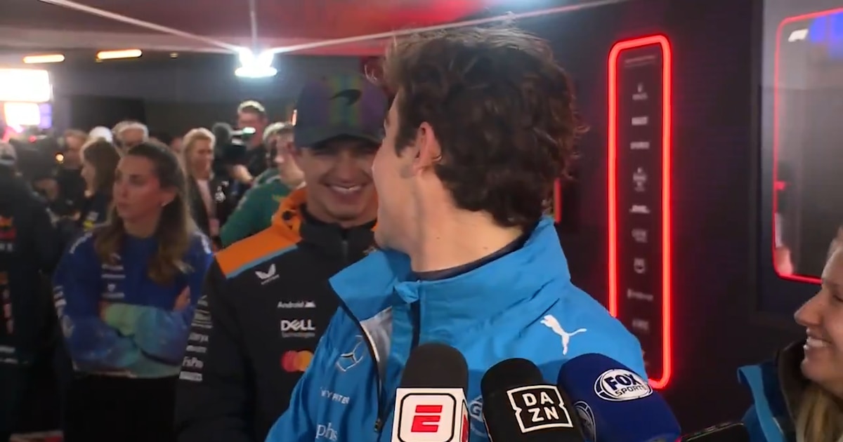 El divertido paso de comedia entre Colapinto y Lando Norris luego del Gran Premio de F1 de Las Vegas