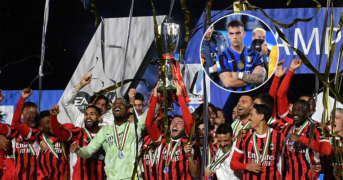 Milan remontó un 0-2 ante el Inter y se quedó con la Supercopa Italiana: la racha que cortó Lautaro Martínez con su gol