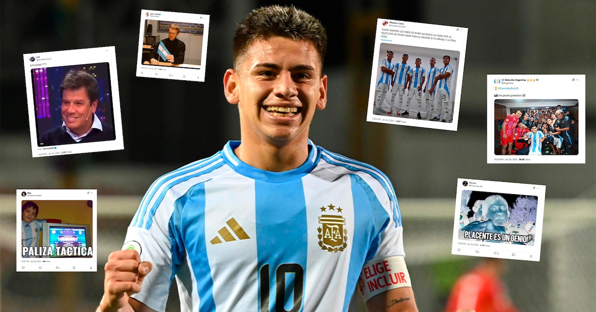 Los memes tras el 6-0 de Argentina a Brasil en el Sudamericano Sub 20: de la euforia por los “pibes de River” a la “maldición del gato”