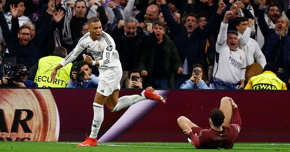 Con tres goles de Mbappé, Real Madrid le ganó 3-1 al Manchester City y sacó boleto a los octavos de la Champions League