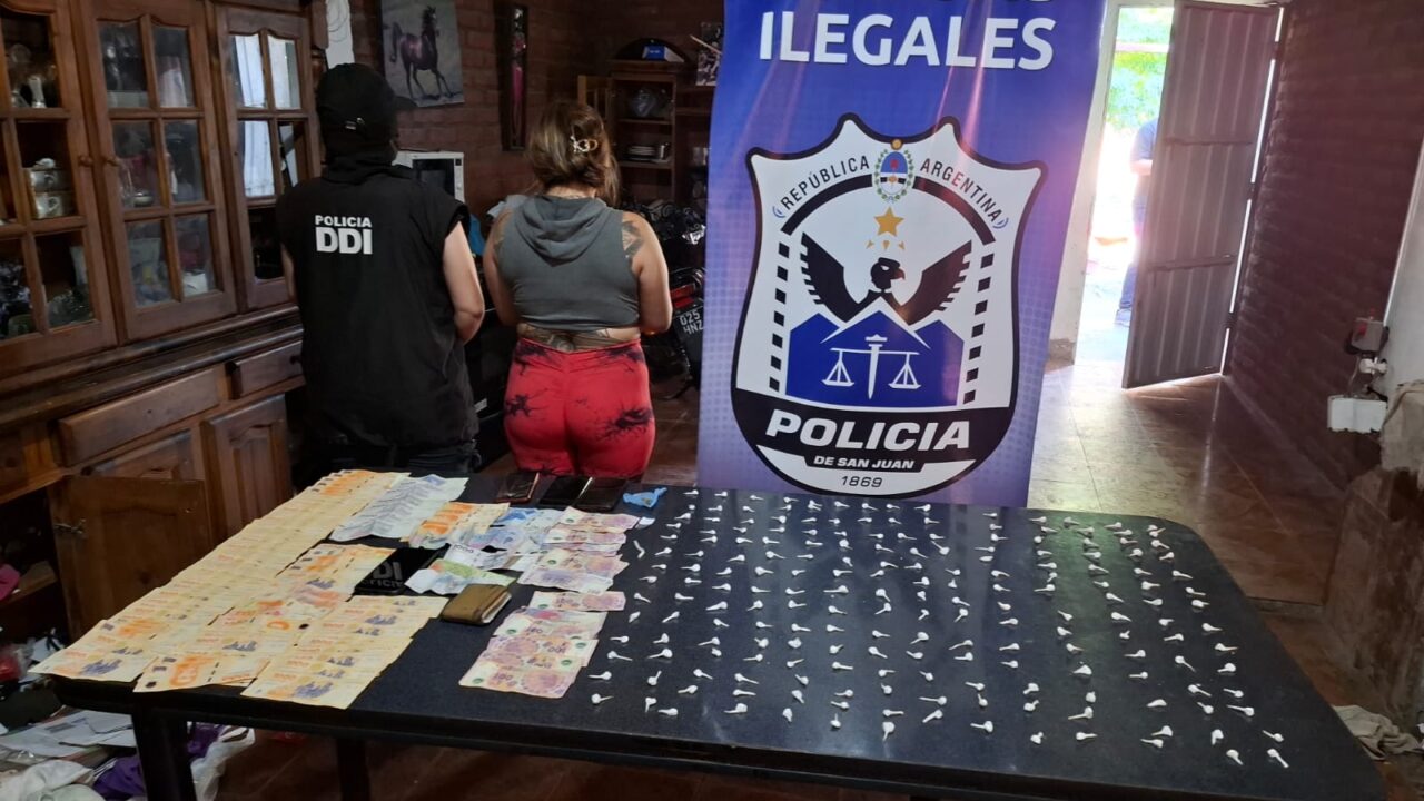 Dos detenidos y secuestro de drogas en Rawson SJ
